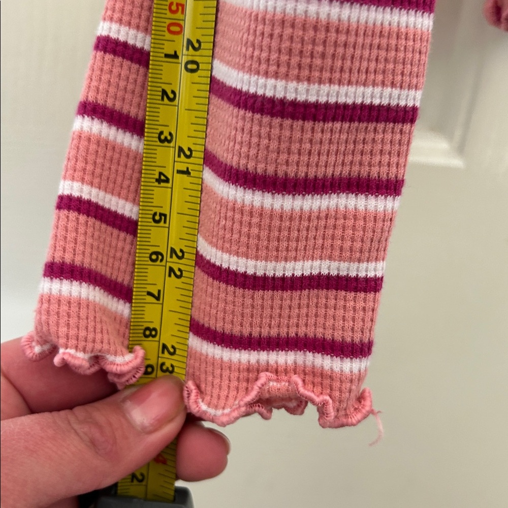 Pink Striped Shirt w/ Ruffled Hems - Picture 9 of 9